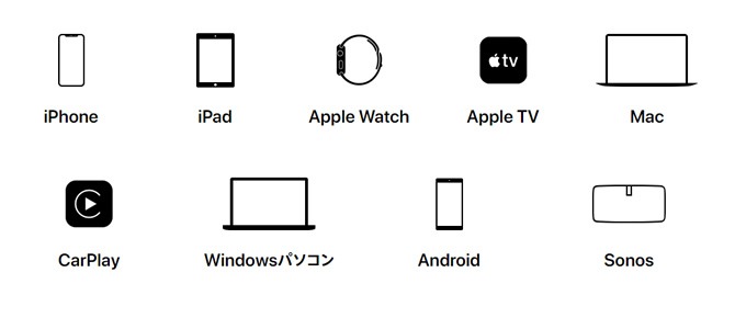 AppleMusicの対応機種